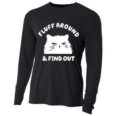 Fluff Around And Find Out Funny Angry Cat Cooling Performance Long Sleeve Crew