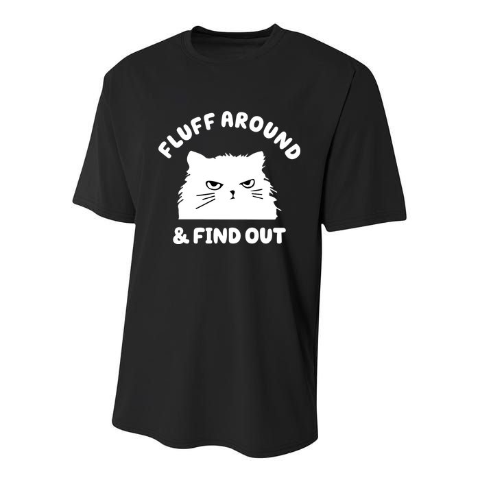 Fluff Around And Find Out Funny Angry Cat Youth Performance Sprint T-Shirt