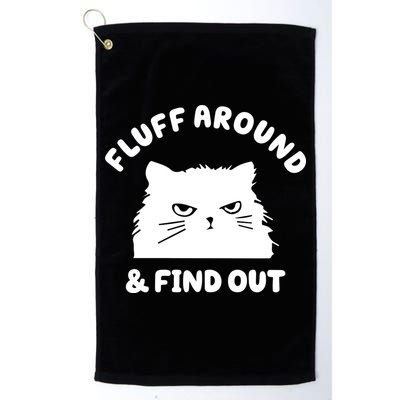 Fluff Around And Find Out Funny Angry Cat Golf Towel