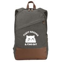 Fluff Around And Find Out Funny Angry Cat Cotton Canvas Backpack