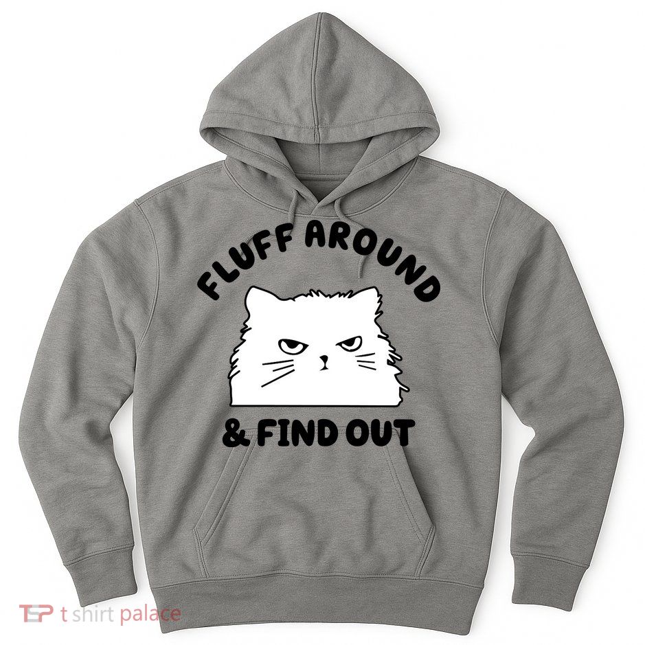 Fluff Around And Find Out Funny Angry Cat Hoodie