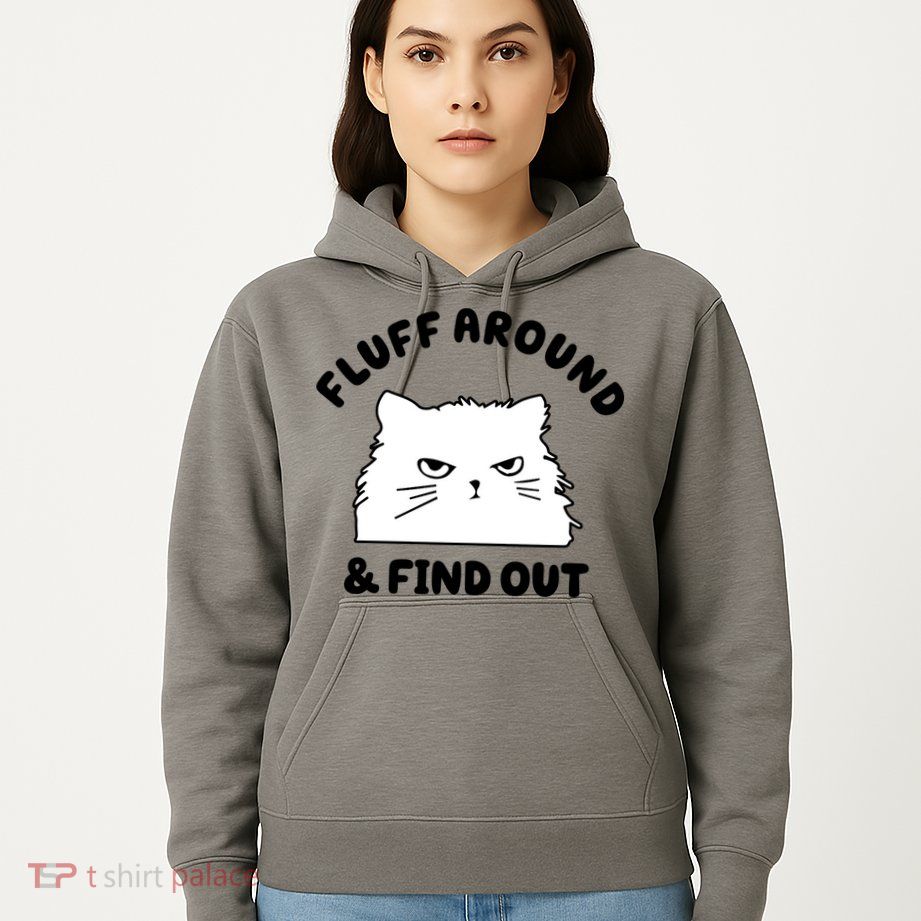 Fluff Around And Find Out Funny Angry Cat Hoodie