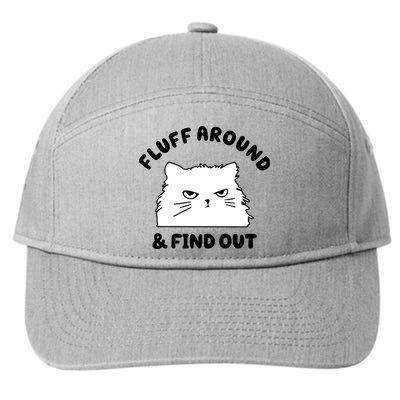 Fluff Around And Find Out Funny Angry Cat 7-Panel Snapback Hat