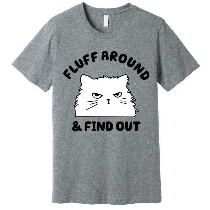 Fluff Around And Find Out Funny Angry Cat Premium T-Shirt