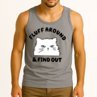 Fluff Around And Find Out Funny Angry Cat Tank Top