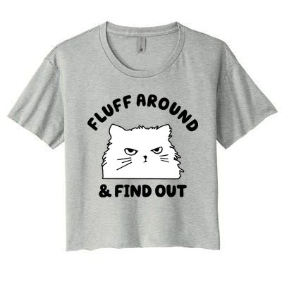 Fluff Around And Find Out Funny Angry Cat Crop Top