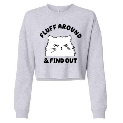 Fluff Around And Find Out Funny Angry Cat Cropped Pullover Crew