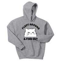 Fluff Around And Find Out Funny Angry Cat Kids Hoodie