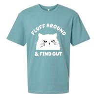 Fluff Around And Find Out Funny Angry Cat Sueded Cloud Jersey T-Shirt