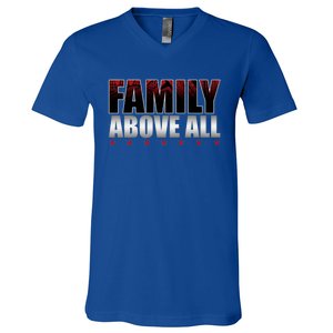 Family Above All Roman Wrestler V-Neck T-Shirt