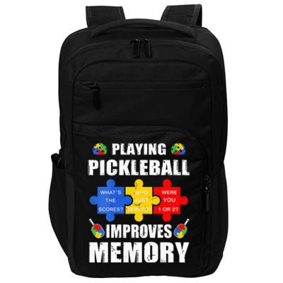 Funny Autism Awareness Pickleball Player Impact Tech Backpack