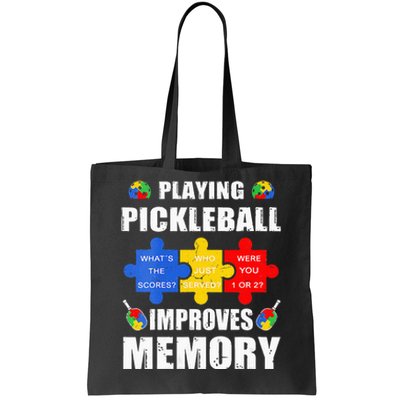 Funny Autism Awareness Pickleball Player Tote Bag