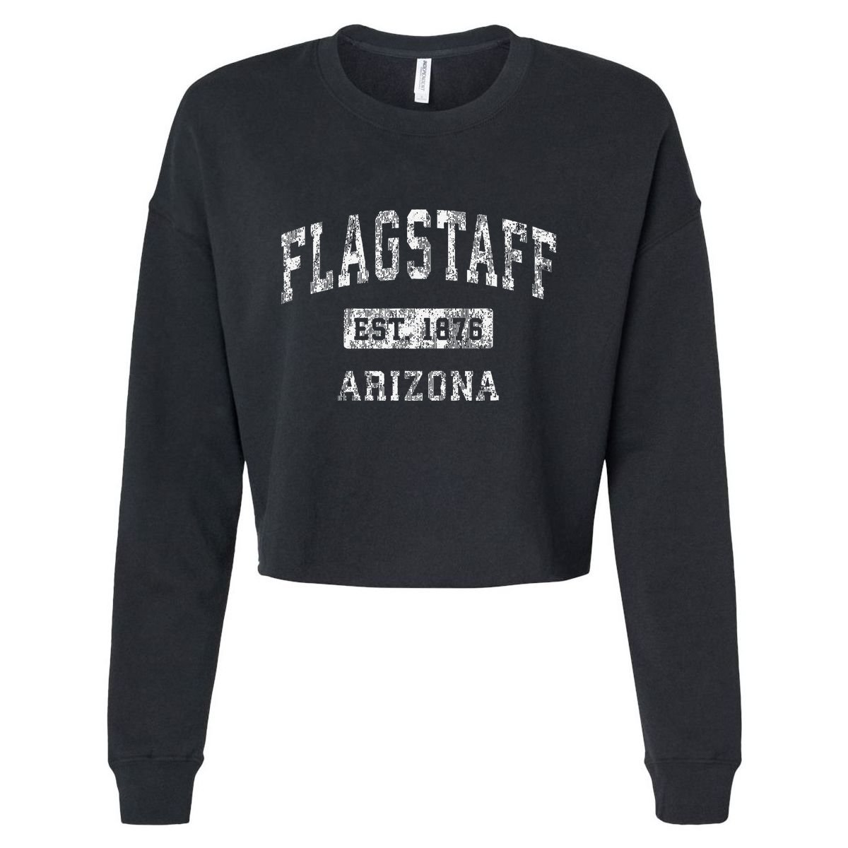Flagstaff Arizona Az Vintage Established Cropped Pullover Crew