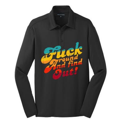 Fuck Around And Find Out FAFO F Around And Find Out Silk Touch Performance Long Sleeve Polo