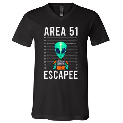 Funny Alien Art Alien Lover Area 51 Escapee Alien V-Neck T-Shirt