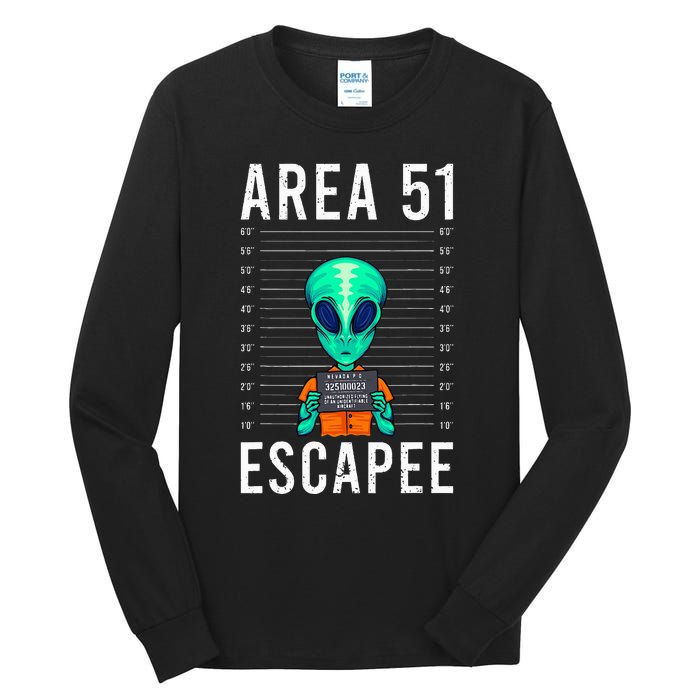 Funny Alien Art Alien Lover Area 51 Escapee Alien Tall Long Sleeve T-Shirt