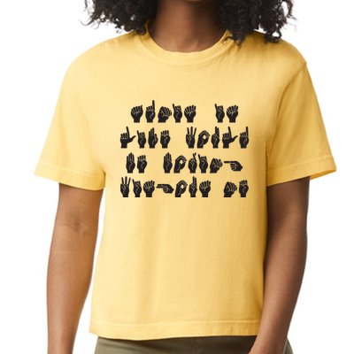 Funny ASL American Sign Language Comfort Colors Boxy T-Shirt