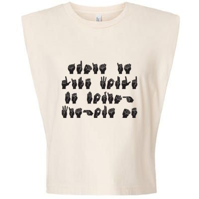 Funny ASL American Sign Language Garment-Dyed Women's Muscle Tee