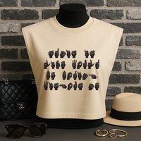 Funny ASL American Sign Language Garment-Dyed Women's Muscle Tee