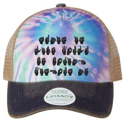 Funny ASL American Sign Language Legacy Tie Dye Trucker Hat