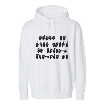 Funny ASL American Sign Language Garment-Dyed Fleece Hoodie