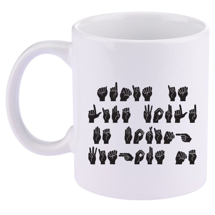 Funny ASL American Sign Language 11oz C Handle Ceramic Mug