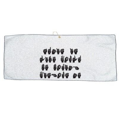 Funny ASL American Sign Language Large Microfiber Waffle Golf Towel