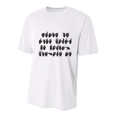 Funny ASL American Sign Language Youth Performance Sprint T-Shirt