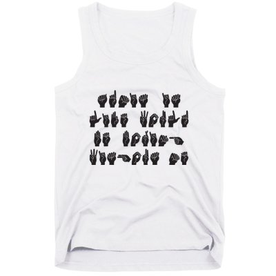 Funny ASL American Sign Language Tank Top