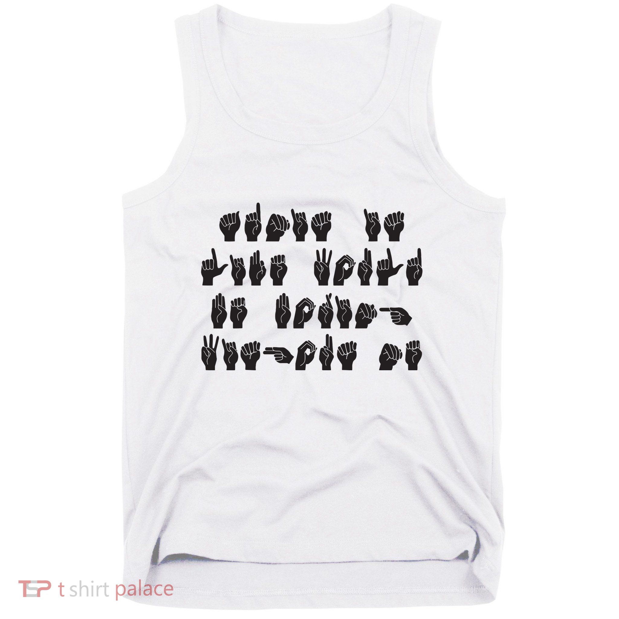 Funny ASL American Sign Language Tank Top