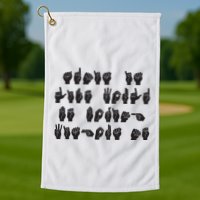 Funny ASL American Sign Language Golf Towel