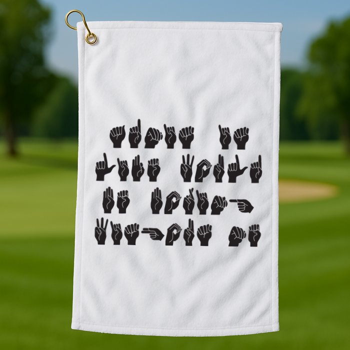 Funny ASL American Sign Language Golf Towel