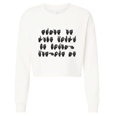 Funny ASL American Sign Language Cropped Pullover Crew