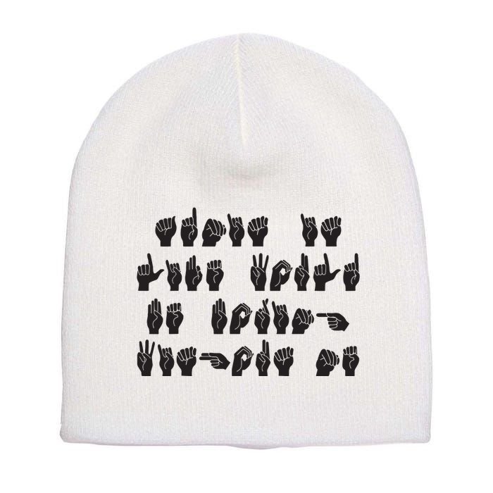 Funny ASL American Sign Language Short Acrylic Beanie