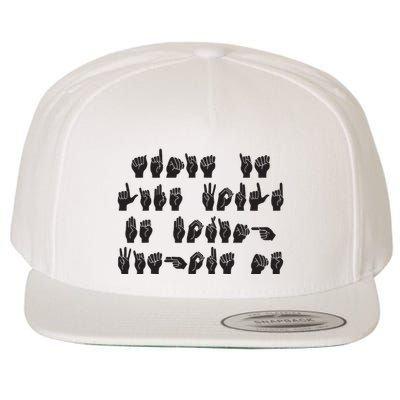 Funny ASL American Sign Language Wool Snapback Cap