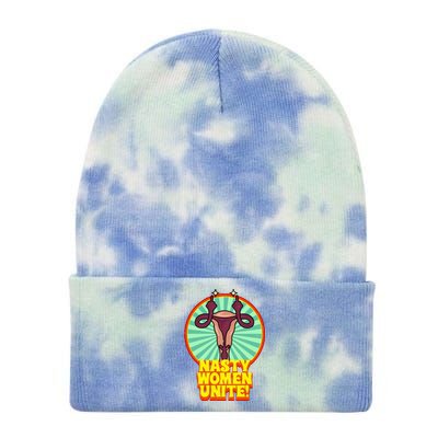 Feminist Af Activist Gift Nasty Unite Gift Tie Dye 12in Knit Beanie