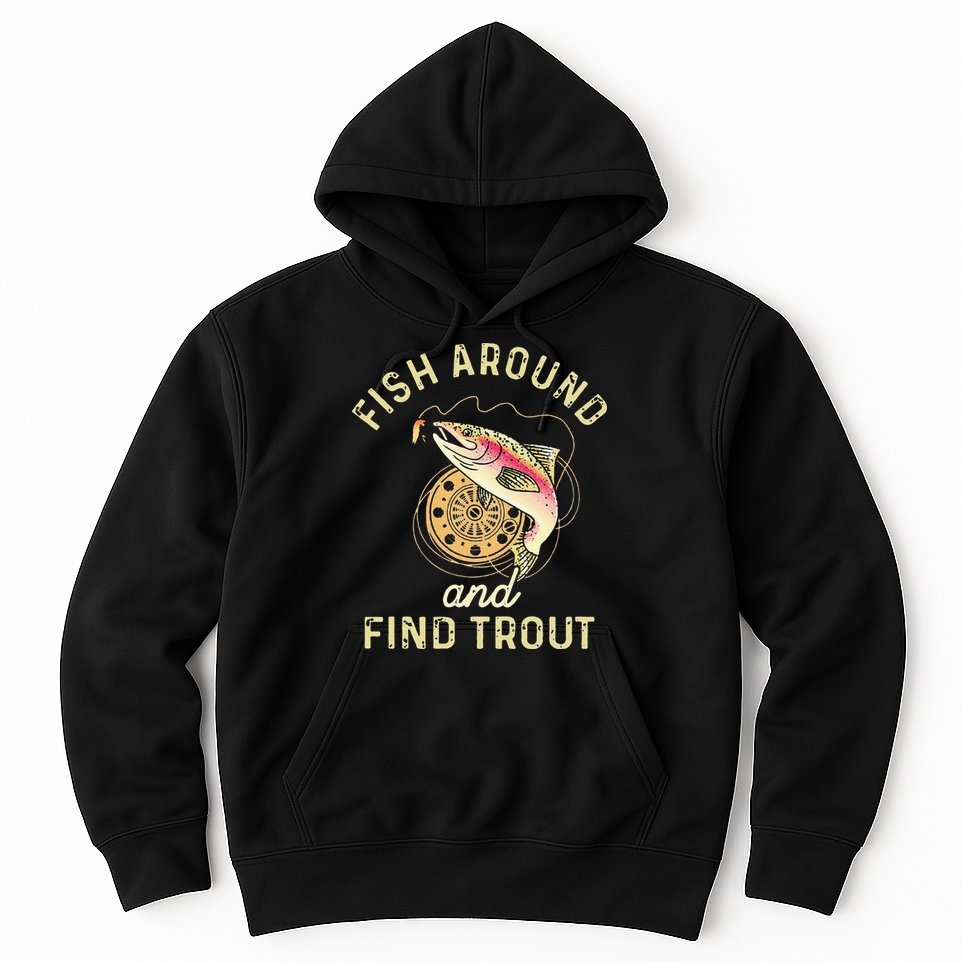 Fish Around And Find Trout Funny Fishing Hoodie