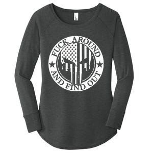 Fuck Around And Find Out Women's Perfect Tri Tunic Long Sleeve Shirt