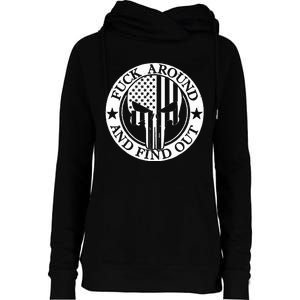 Fuck Around And Find Out Womens Funnel Neck Pullover Hood