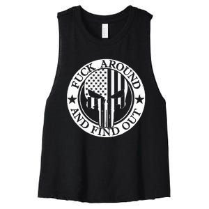 Fuck Around And Find Out Women's Racerback Cropped Tank