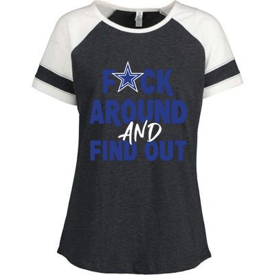 Fuck Around And Find Out Enza Ladies Jersey Colorblock Tee