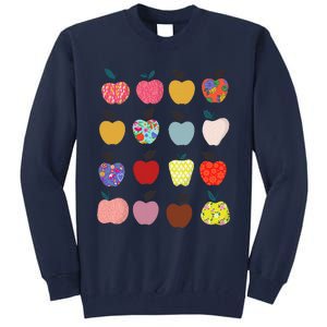 Folk Art Apples Back To School Teacher Funny Tall Sweatshirt