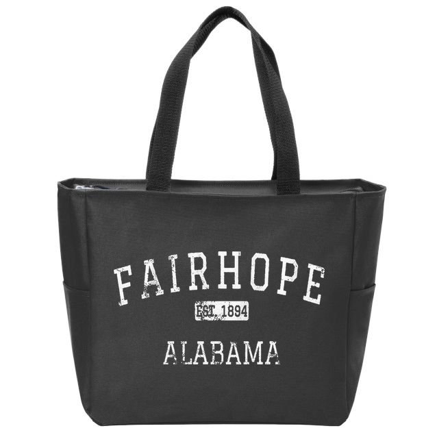 Fairhope Alabama AL Vintage Zip Tote Bag