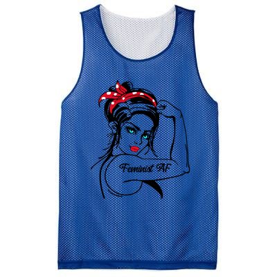 Feminist Af As Fuck Rosie The Riveter Gift Mesh Reversible Basketball Jersey Tank