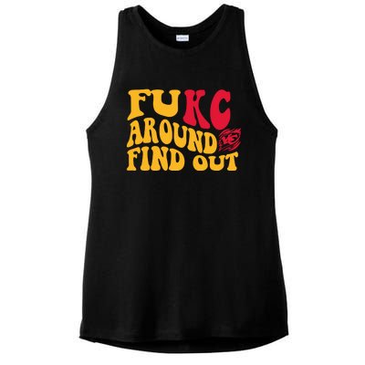 Fuck Around And Find Out Cool Chiefs Football Design Ladies PosiCharge Tri-Blend Wicking Tank