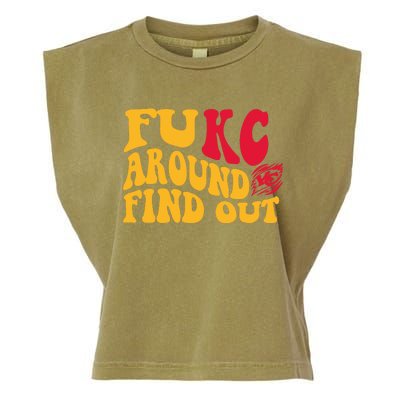 Fuck Around And Find Out Cool Chiefs Football Design Garment-Dyed Women's Muscle Tee