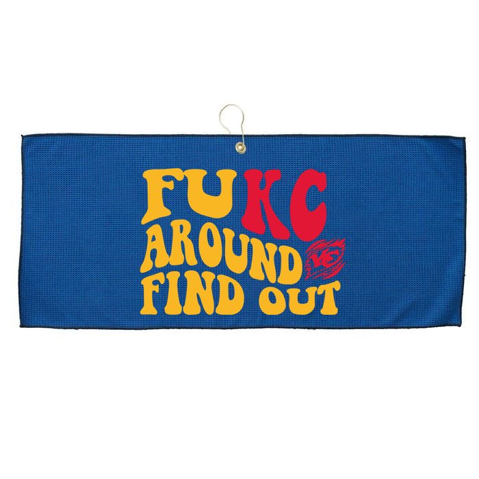 Fuck Around And Find Out Cool Chiefs Football Design Large Microfiber Waffle Golf Towel