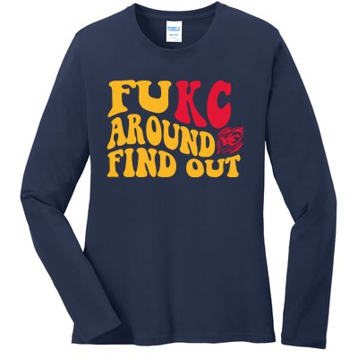 Fuck Around And Find Out Cool Chiefs Football Design Ladies Long Sleeve Shirt