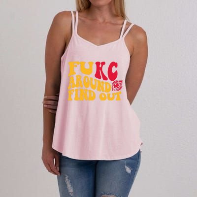 Fuck Around And Find Out Cool Chiefs Football Design Women's Strappy Tank