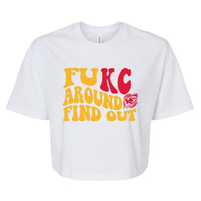 Fuck Around And Find Out Cool Chiefs Football Design Bella+Canvas Jersey Crop Tee